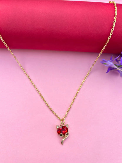 Gold-Plated Crystal Pendant Necklace for Women