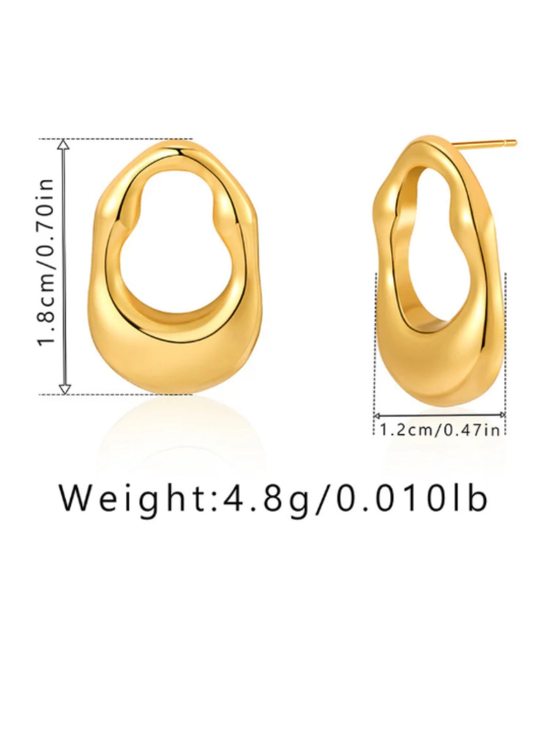 VIVAZS 18K PVD Gold Plated Stud earrings
