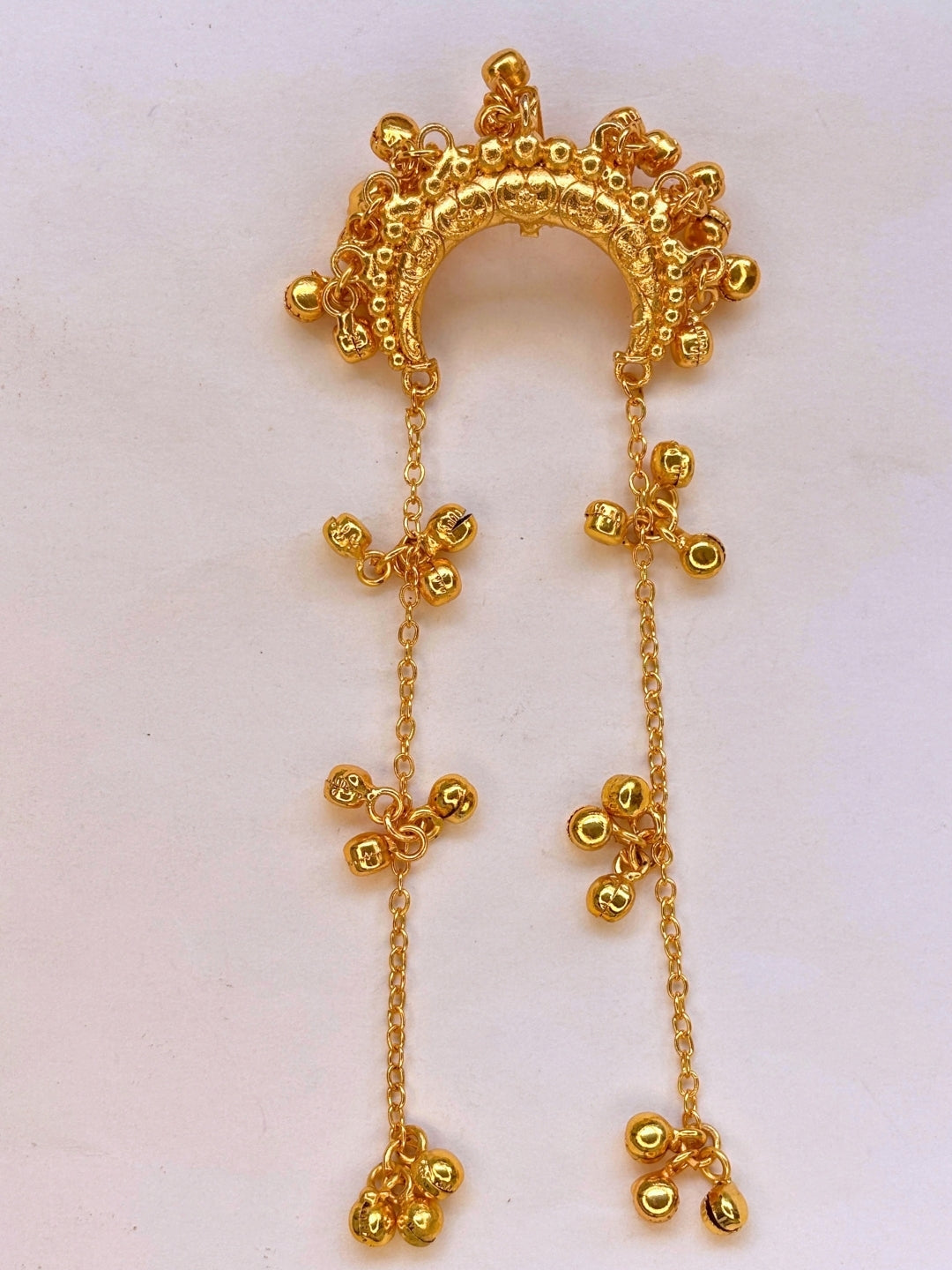 Gold-Plated Traditional Ghungroo Chain Hair Juda Pin