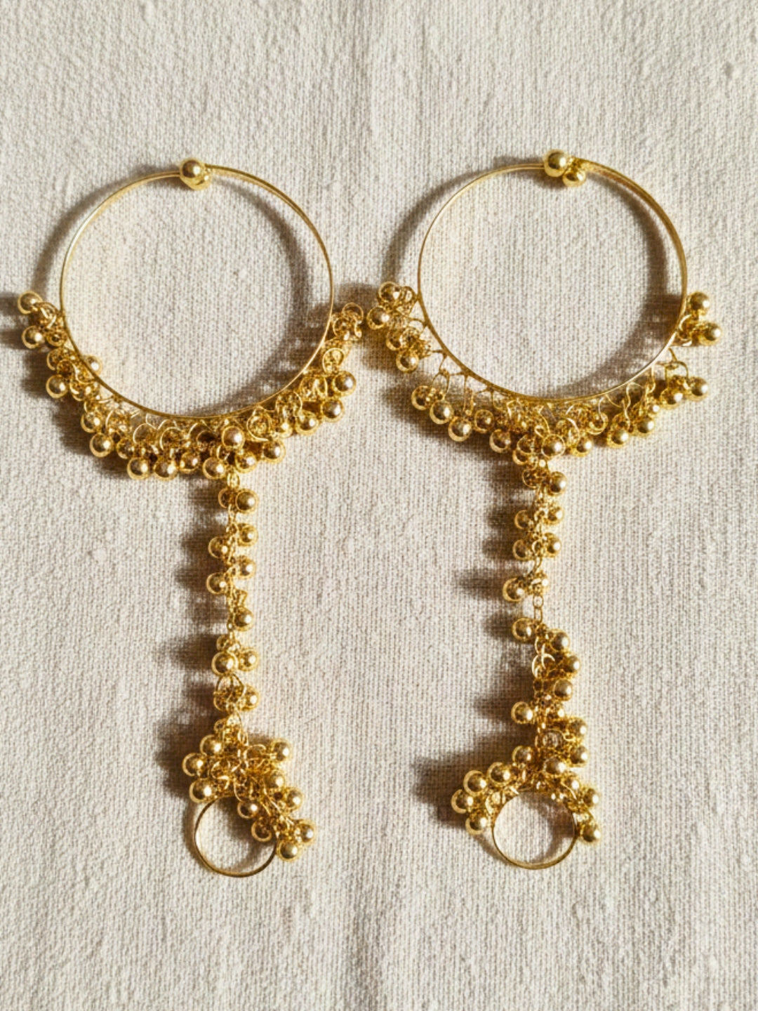 VIVAZS Gold-Plated Ring Bracelet With Hathphool