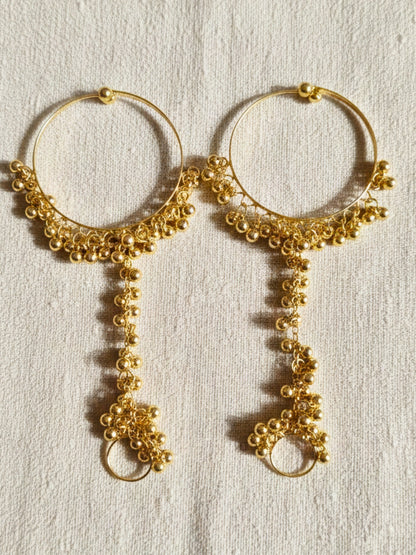 VIVAZS Gold-Plated Ring Bracelet With Hathphool