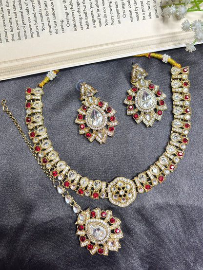 Gold-Plated Kundan Bridal Jewellery Set