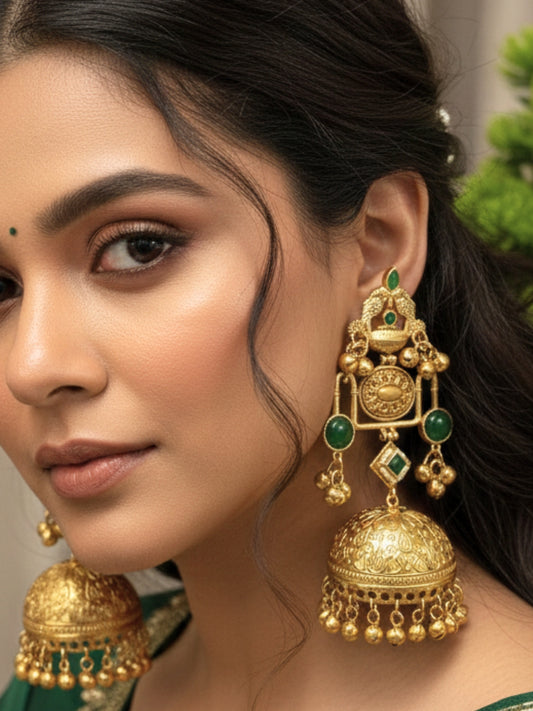 VIVAZS Kashmiri Long Drop Jhumka Earrings