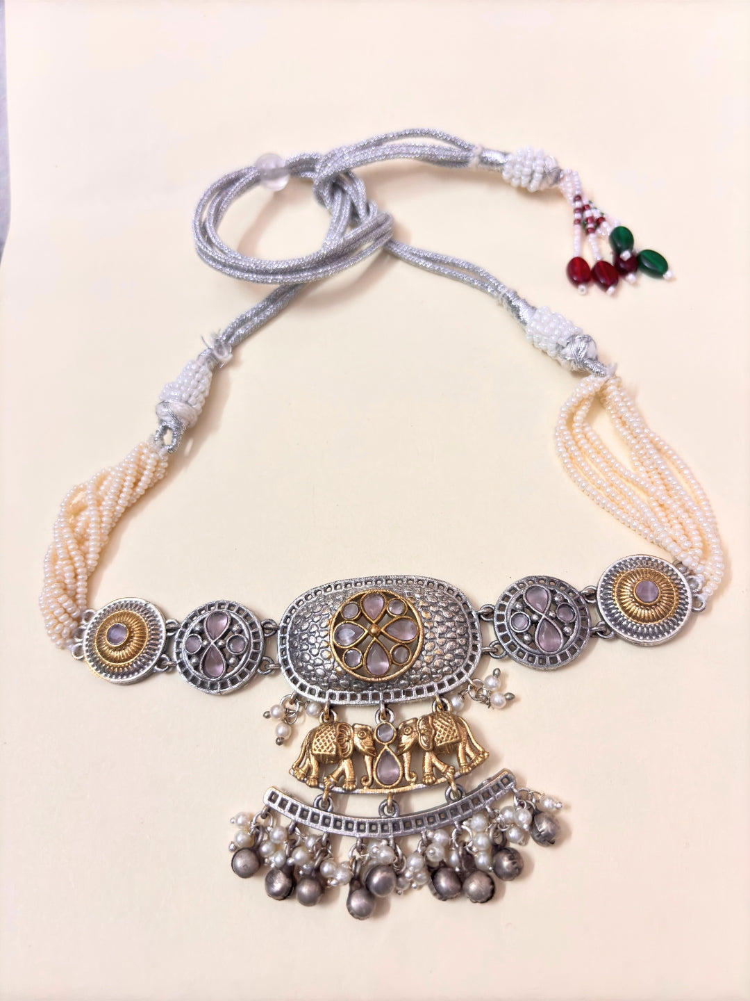 VIVAZS Dual Tone Oxidised Jewellery Set