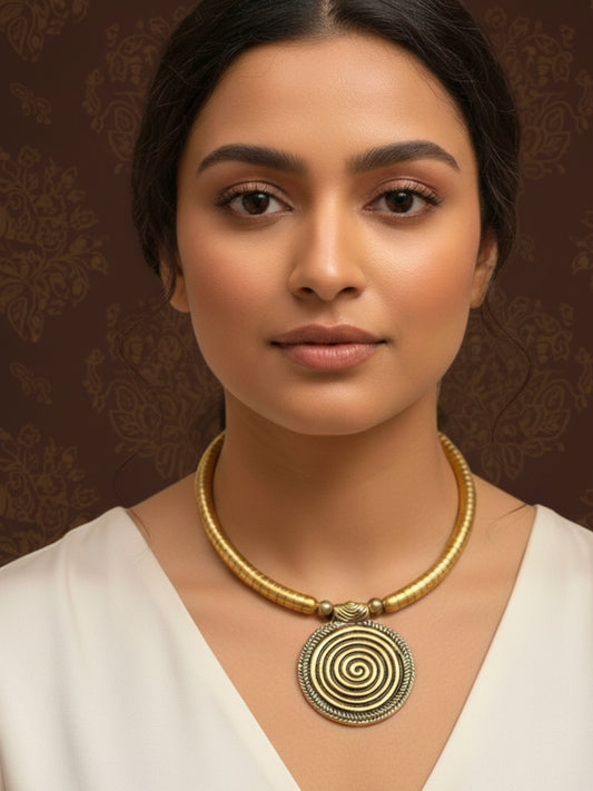 VIVAZS Golden Choker Necklace