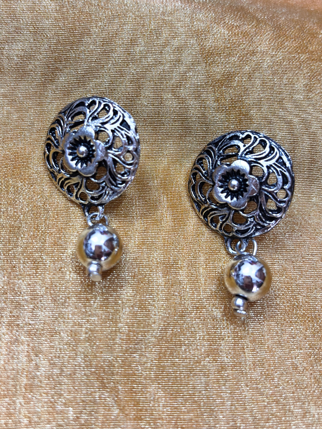 VIVAZS Silver-Plated Oxidized Choker Necklace Set