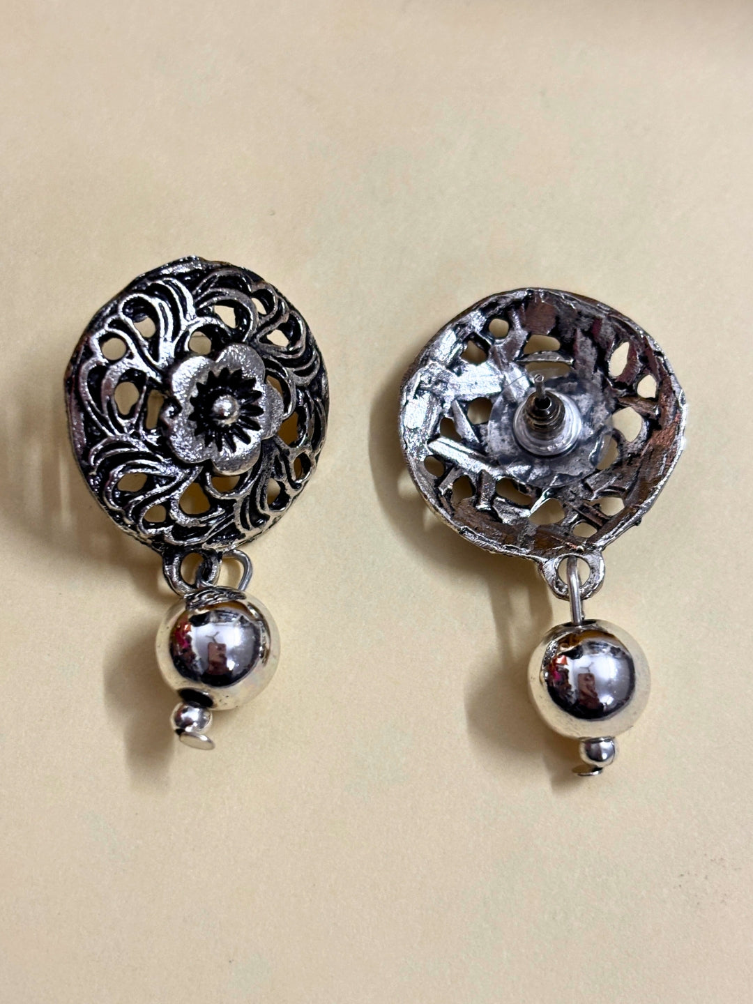 VIVAZS Silver-Plated Oxidized Choker Necklace Set