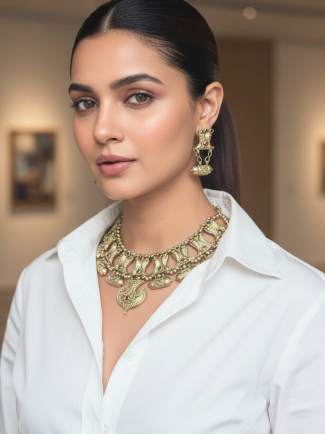 Oxidised Gold Plated Oxidised Jewellery Set