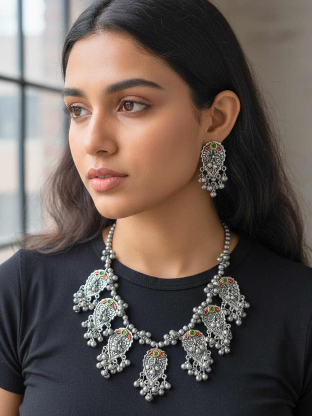 Oxidised Silver Plated Oxidised Jewellery Set