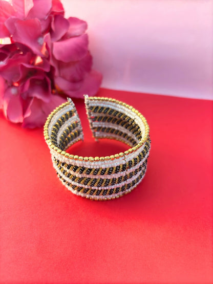 VIVAZS Gold-Plated Beaded Afghan Layered Necklace with Bracelet
