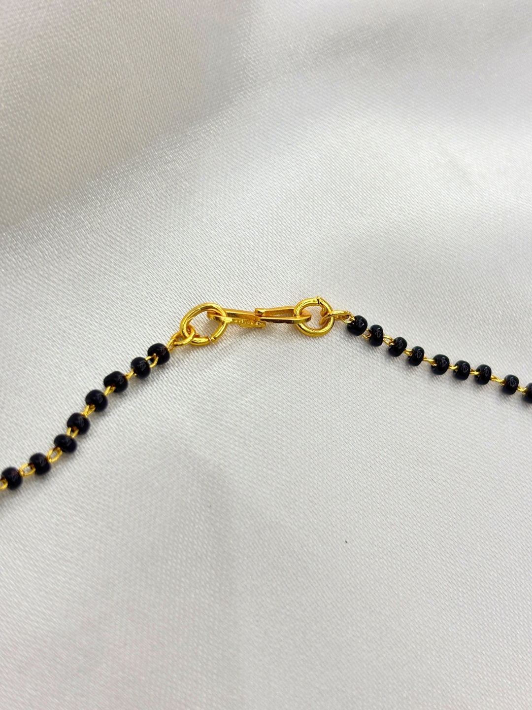 Gold-Plated American Diamond Heart & Ring Pendant Mangalsutra Necklace