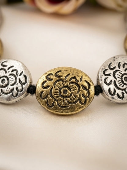 Floral Engraved Statement Necklace set
