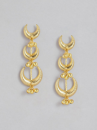 VIVAZS Gold Plated Contemporary Chandbalis Earrings