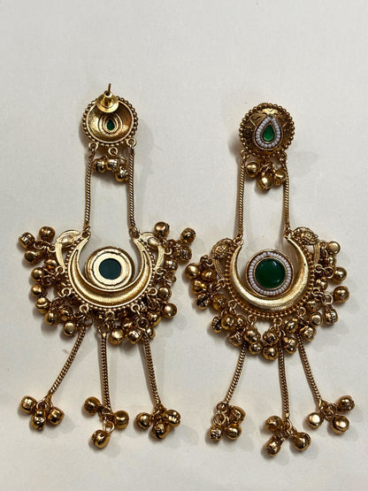 VIVAZS Kashmiri Gold Plated Drop Earrings