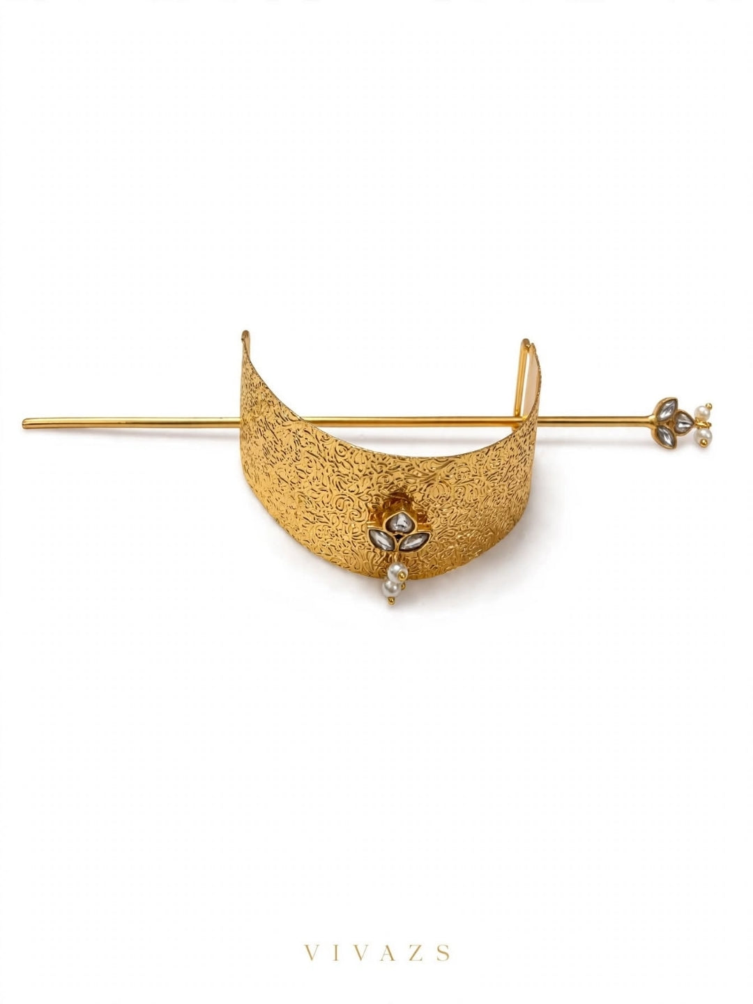 Gold-Plated Traditional Engraved Hair Juda Pin