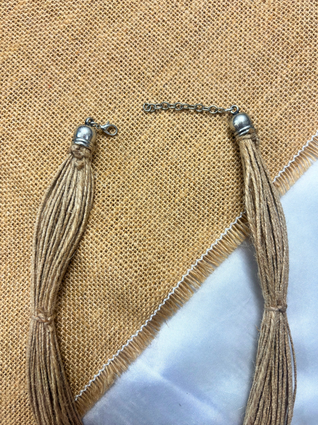 Gold-Toned Oxidised Statement Thread Necklace