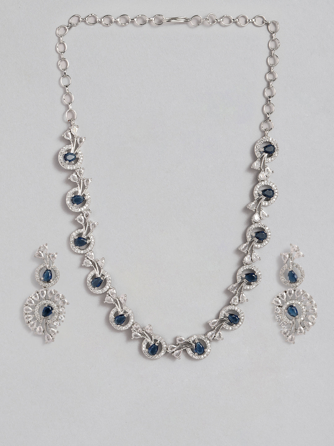 VIVAZS Blue AD Studded Jewellery Set