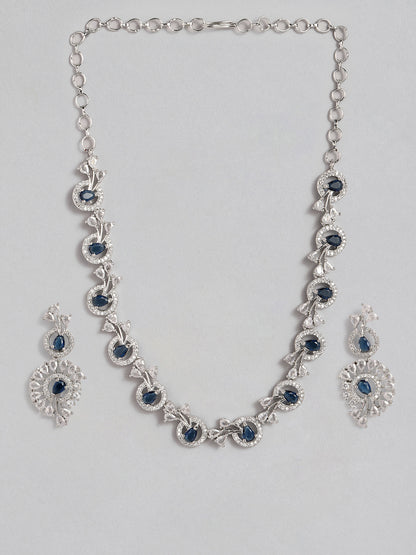 VIVAZS Blue AD Studded Jewellery Set