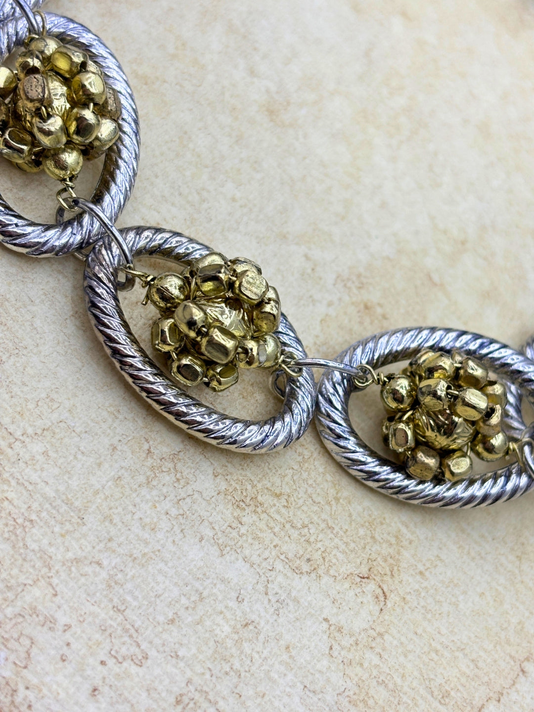 Dual-Toned Oval Link Statement Necklace