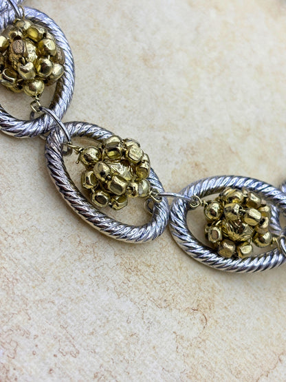 Dual-Toned Oval Link Statement Necklace