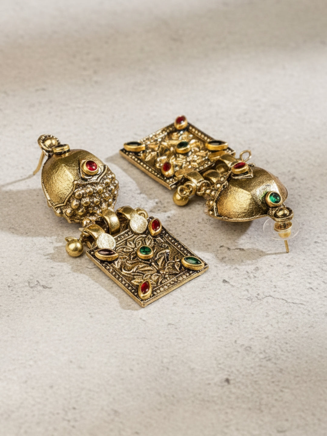 VIVAZS Gold Plated Oxidised Choker Necklace and Earrings(Golden)