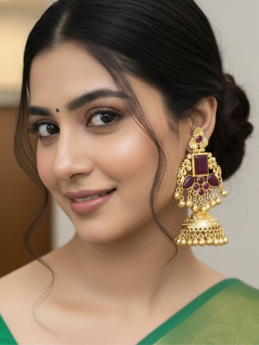 VIVAZS Kashmiri Drop Earrings Jhumkas