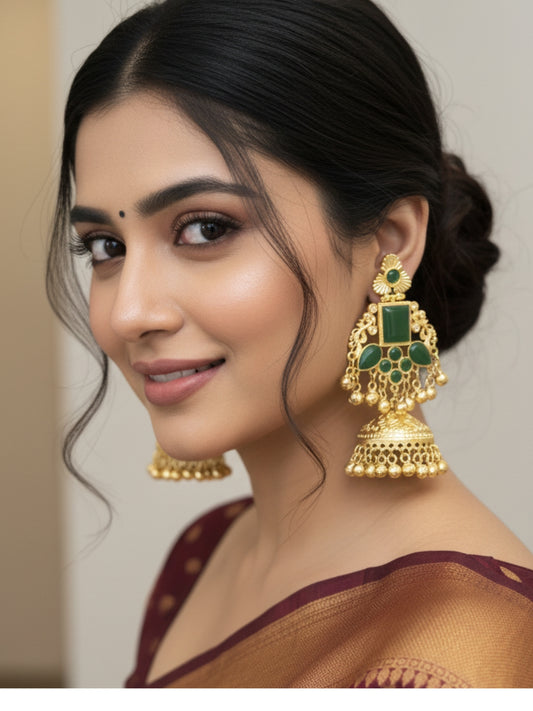 VIVAZS Kashmiri Drop Earrings Jhumkas