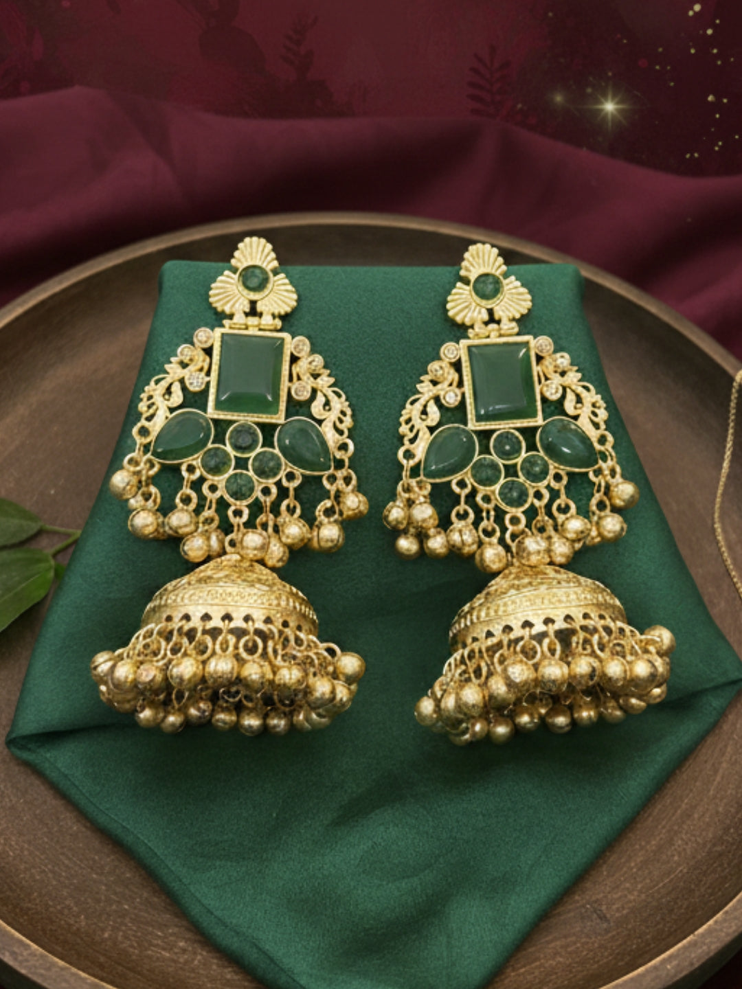 VIVAZS Kashmiri Drop Earrings Jhumkas
