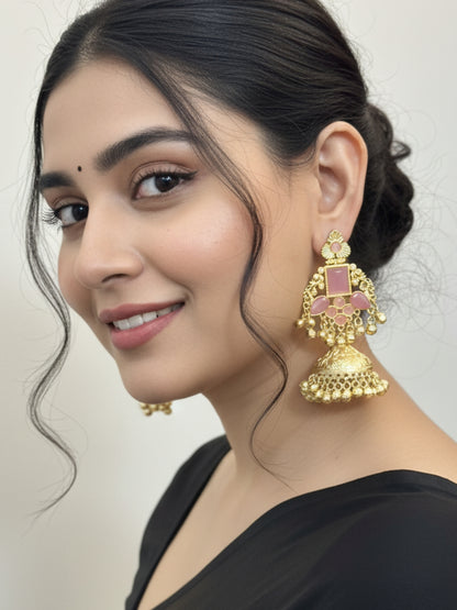 VIVAZS Kashmiri Drop Earrings Jhumkas
