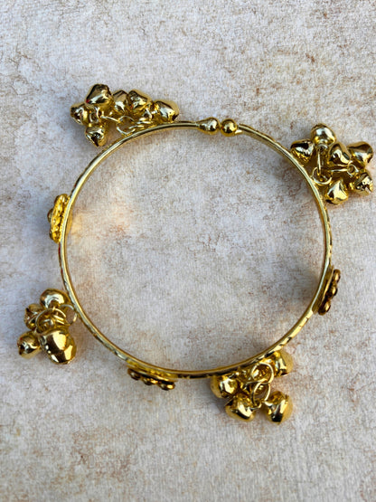 2pcs Gold Toned Adjustable Gungaroo Traditional Bangles