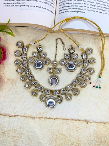 Gold-Plated Traditional Kundan Choker Jewellery Set
