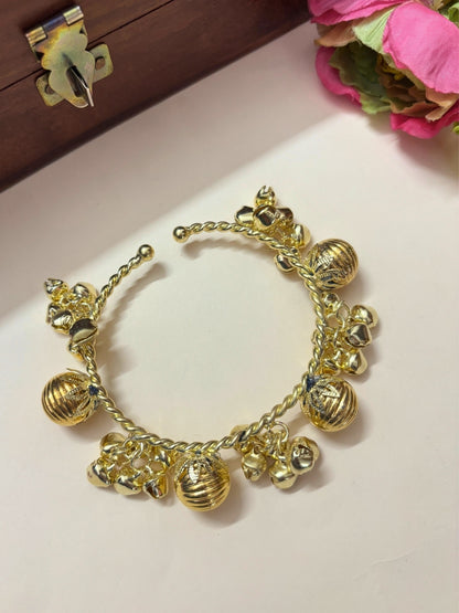 VIVAZS Set of 2 18K Gold Toned Adjustable Gungaroo Traditional Bangles