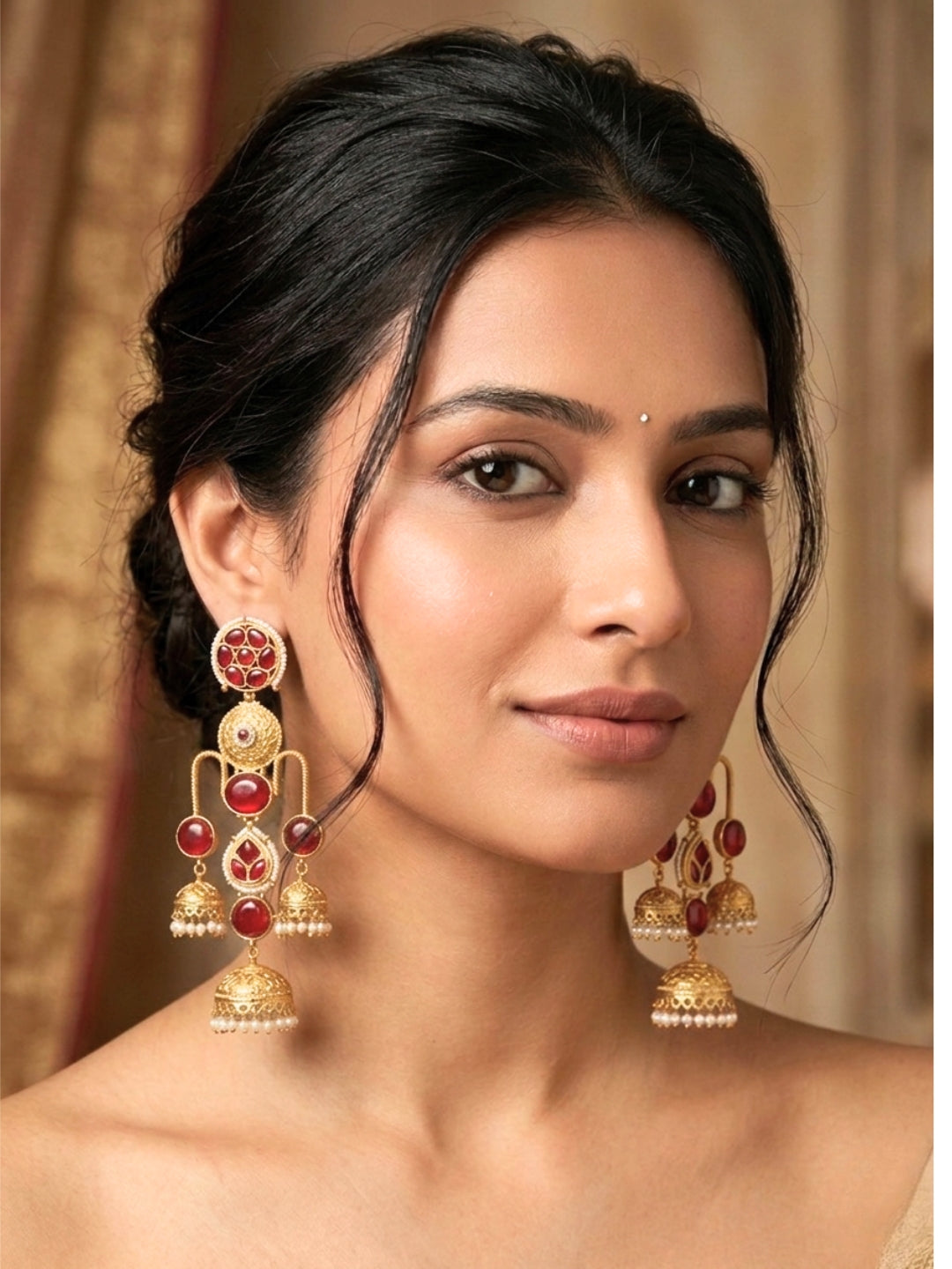 VIVAZS Kashmiri Drop Jhumkas Earrings
