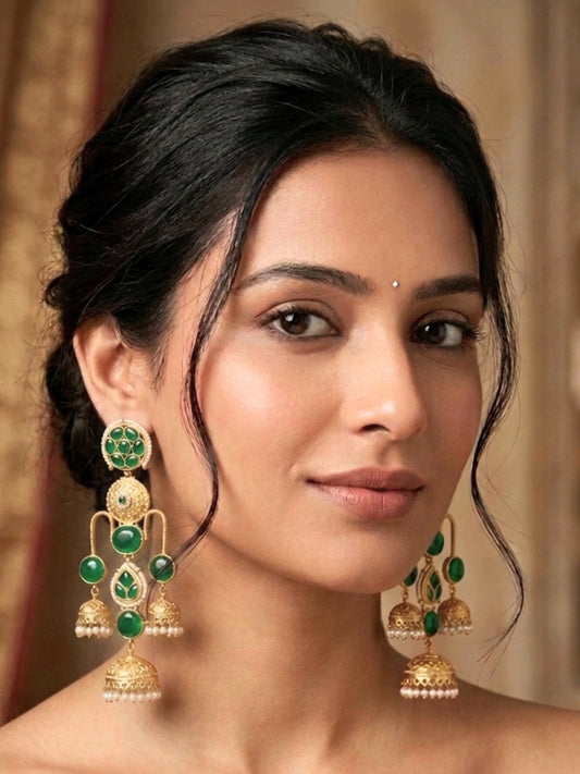 VIVAZS Kashmiri Drop Jhumkas Earrings