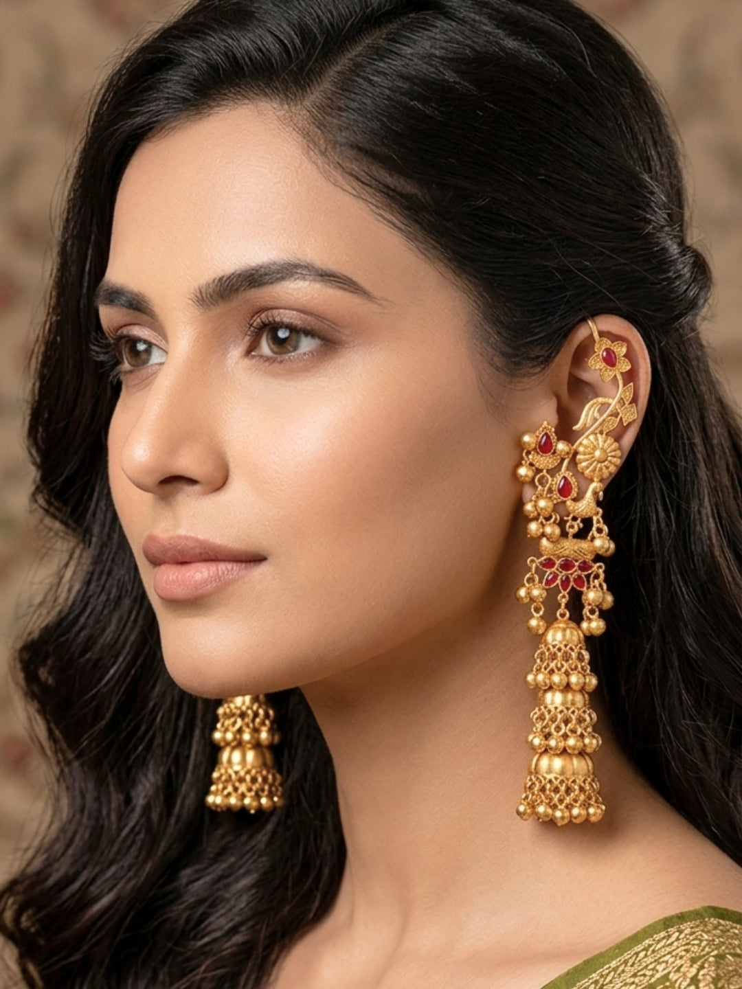 VIVAZS Kashmiri Drop Earrings Jhumkas