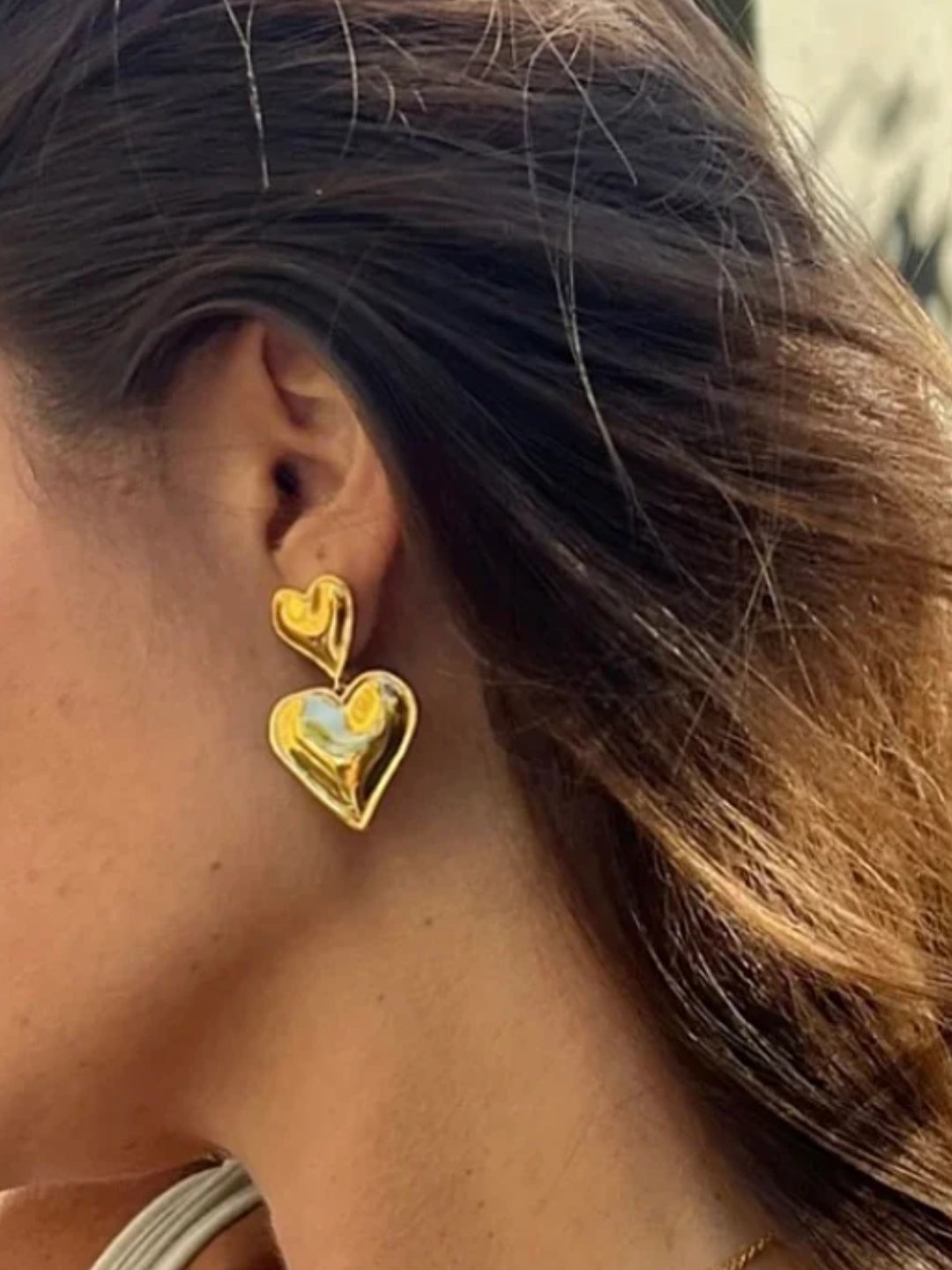 VIVAZS 18K PVD Gold Plated LOVE Drop earrings