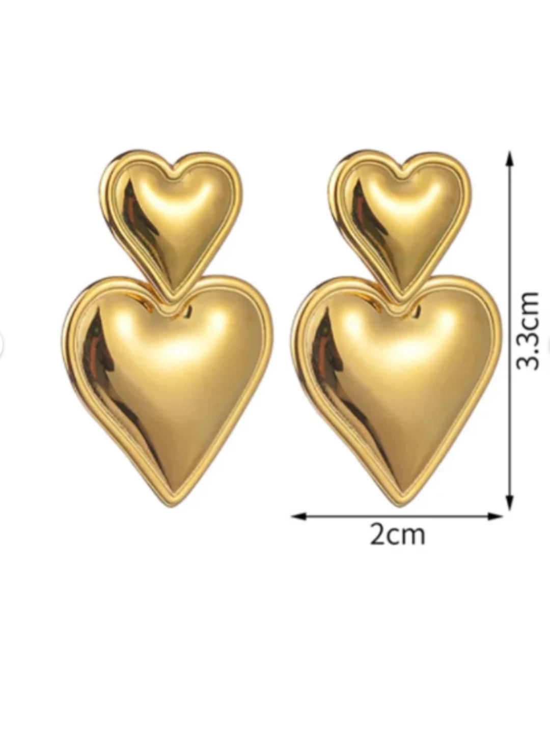 VIVAZS 18K PVD Gold Plated LOVE Drop earrings