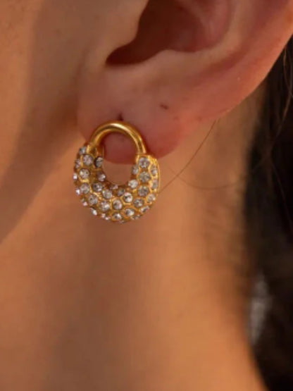VIVAZS 18K PVD Gold Plated Cubic zirconia stud earrings