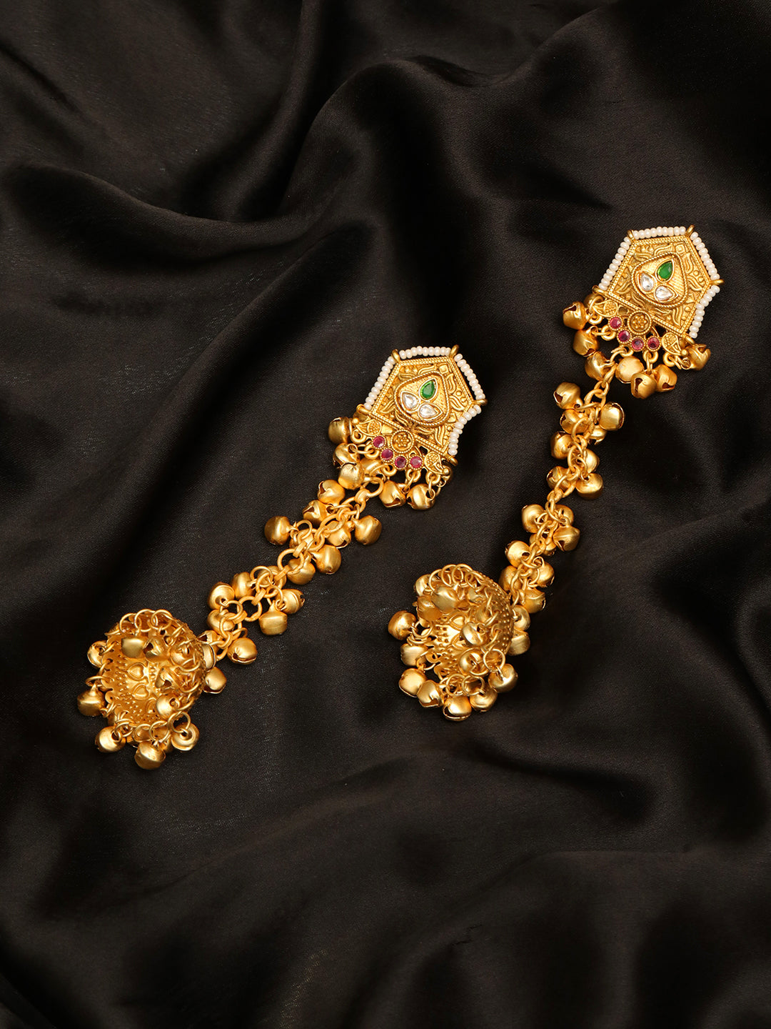 VIVAZS Kashmiri Long Drop Jhumka Earrings