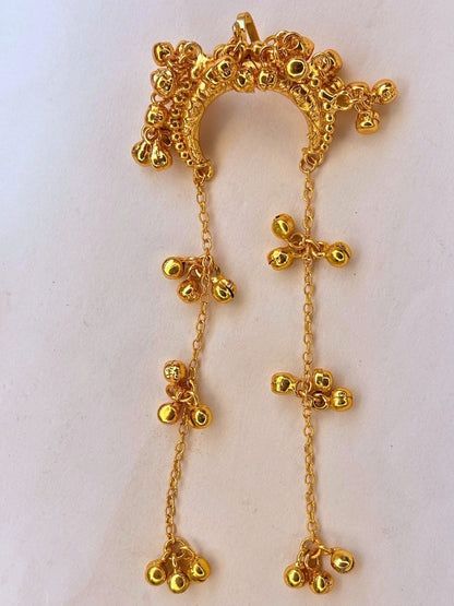 Gold-Plated Traditional Ghungroo Chain Hair Juda Pin