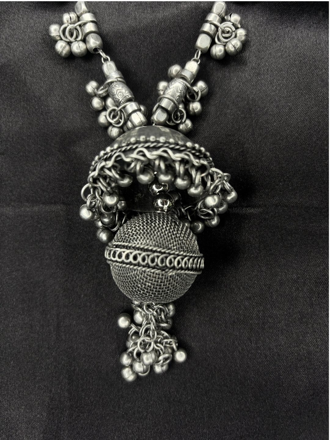 Oxidised Silver-Plated Tribal Statement Long Necklace