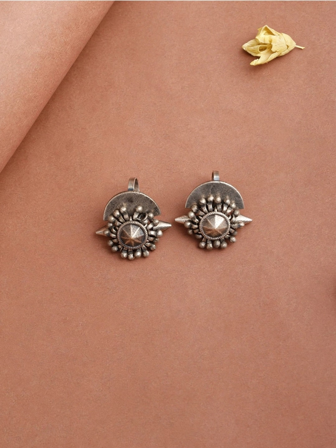 Oxidised Silver-Plated Non Piercing Clip On Bugadi Ear Cuff Earrings