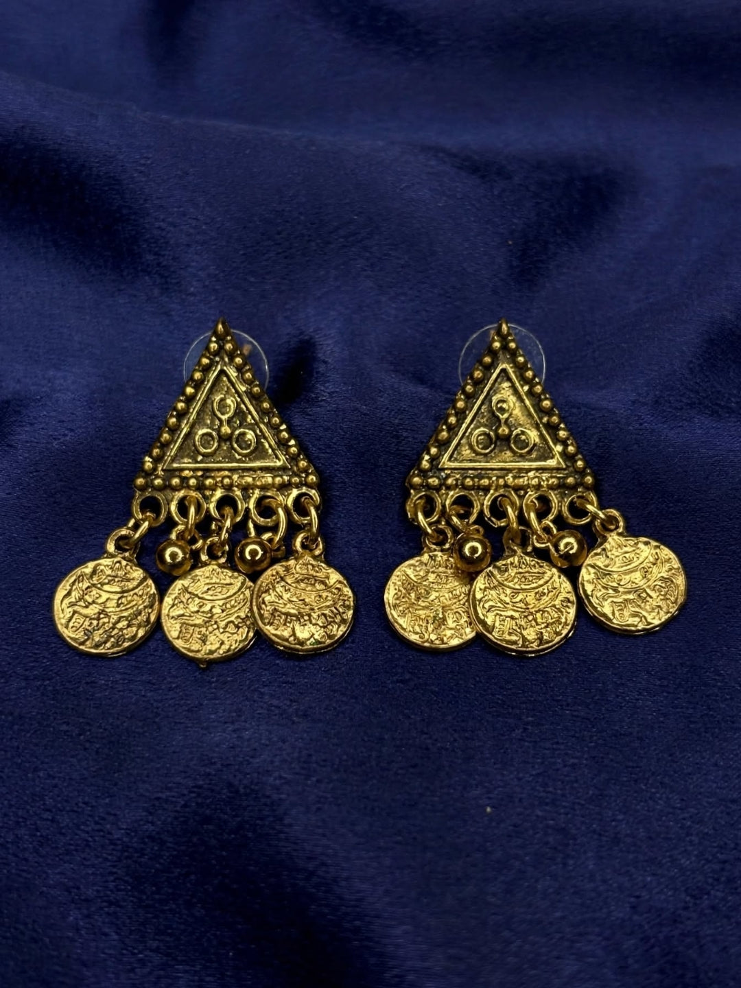 Gold-Plated Antique Coin Layered Statement Necklace Jewellery Set