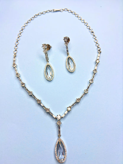 VIVAZS Silver-Plated White AD Stone Studded Necklace