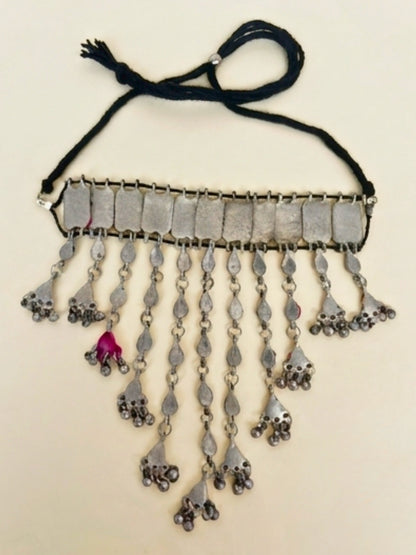 Oxidised Silver Multi-Colour Stone Choker Necklace