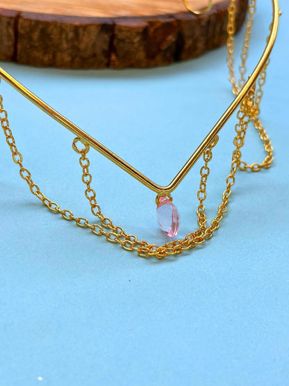 Gold-Plated Layered Chain Draped Hair Tiara
