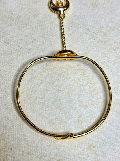 Gold Plated Chand Ghungroo Hathphool Kashmiri Bangle Bracelet Set