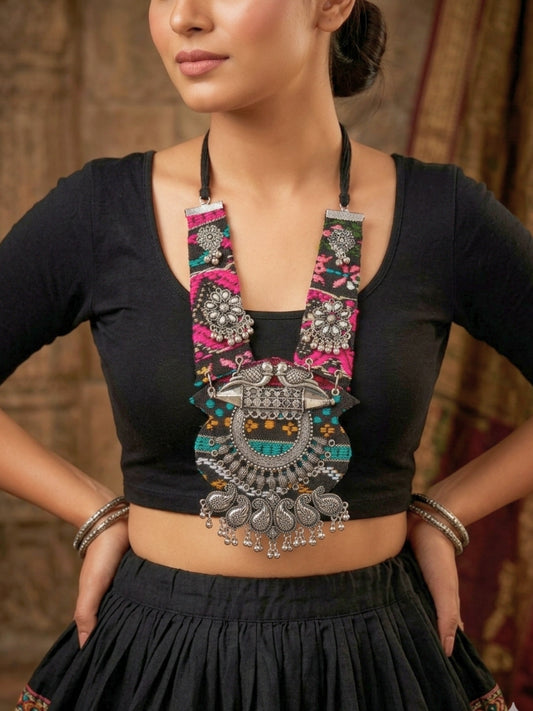 Handcrafted Tribal Oxidized Statement Necklace