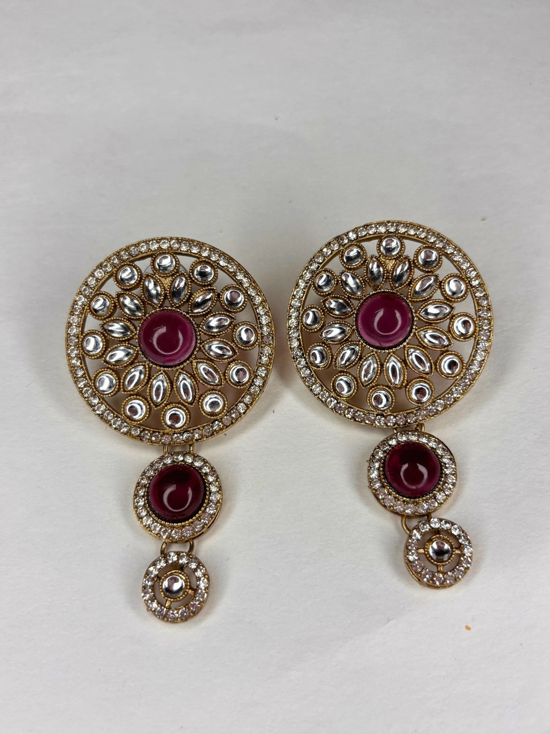Gold-Plated Red Kundan Stone Choker Jewellery Set