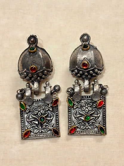 Silver-Plated Oxidised Jewellery Set
